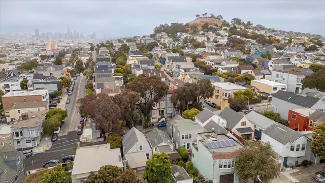 an aerial view of a city