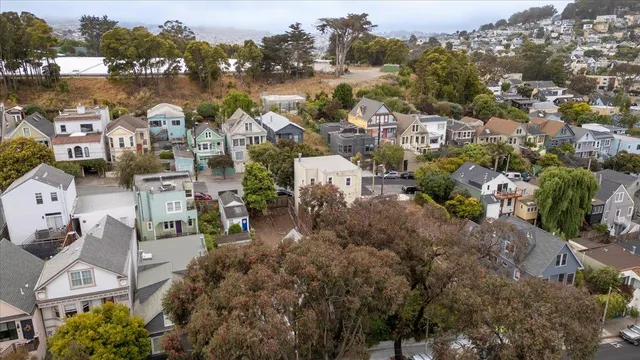 an aerial view of multiple house