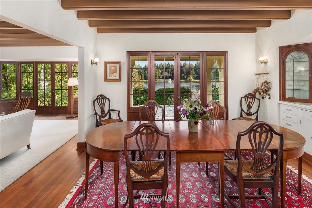 3430 Evergreen Point Road Medina, WA 98039 - Photo 9 of 11 a view of a dining room with furniture window and outside view