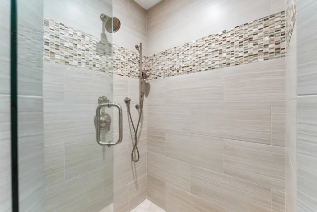 a bathroom with a shower