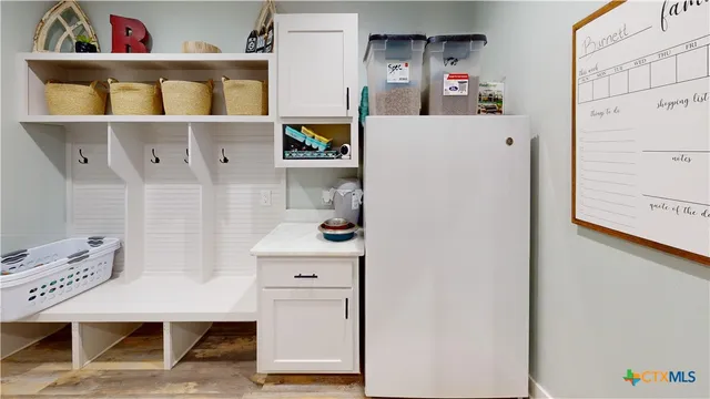 a room with storage and utility