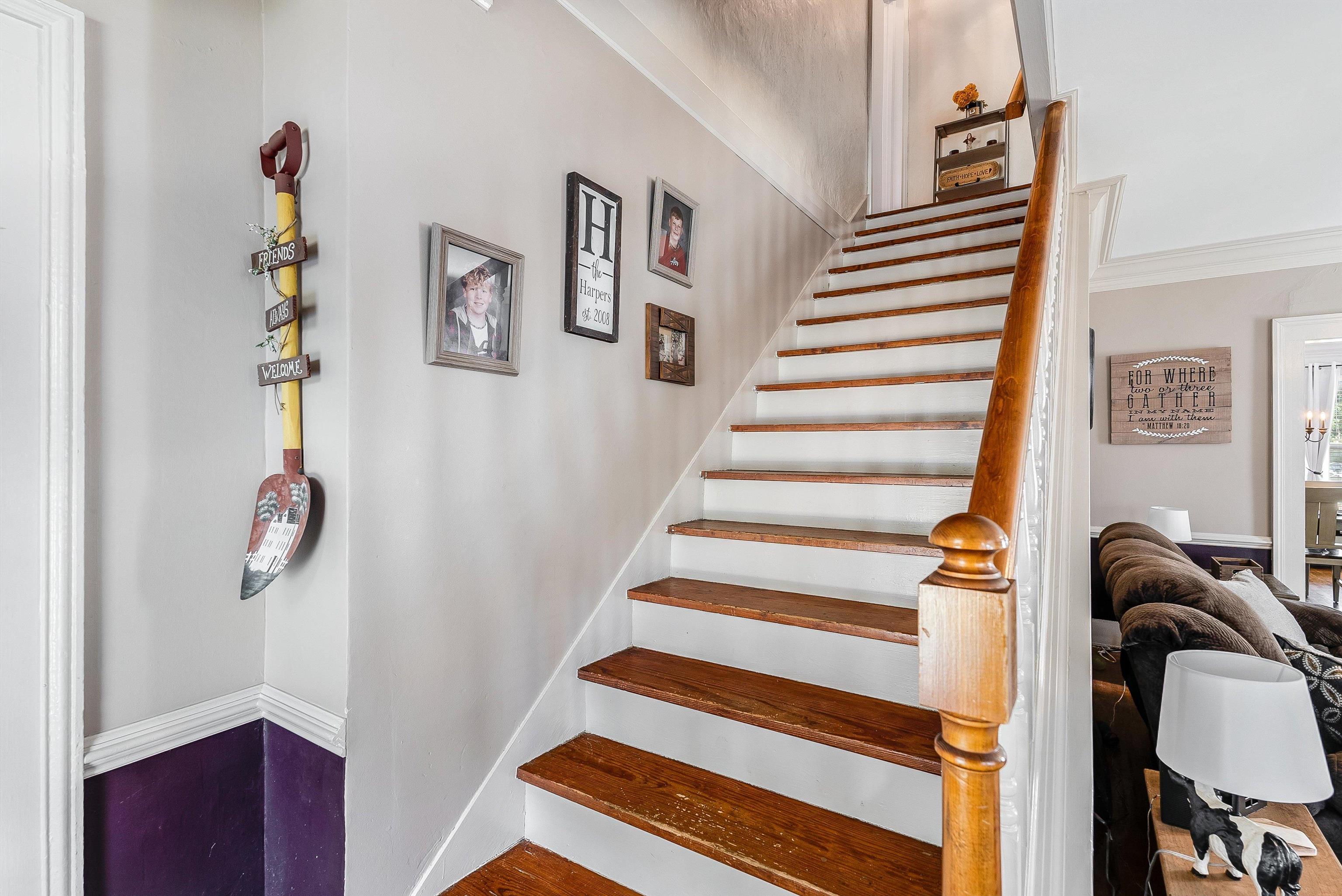 76 Main Street Greenville, VA 24440 - Photo 22 of 50 a view of entryway with stairs and wooden floor