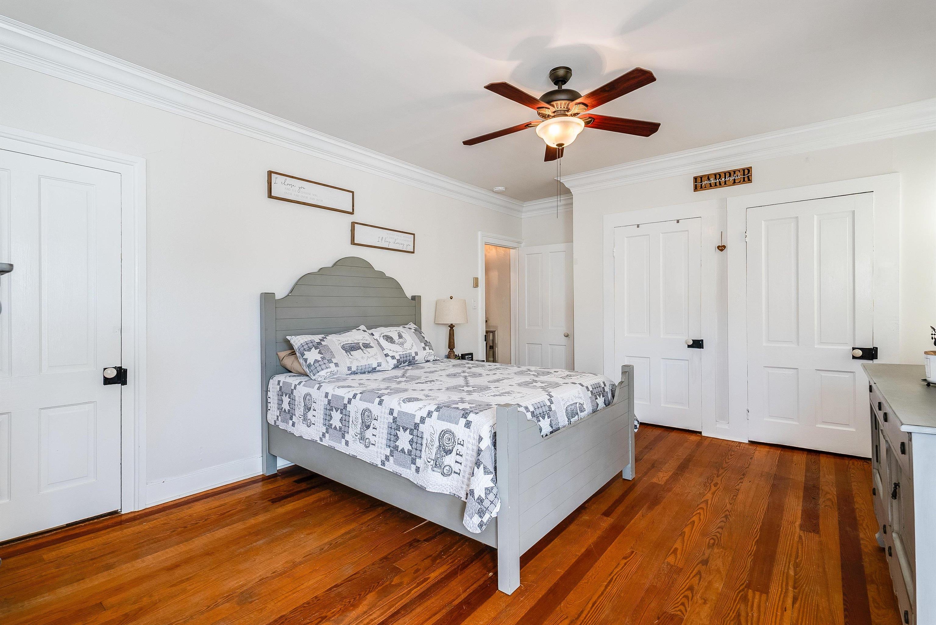 76 Main Street Greenville, VA 24440 - Photo 28 of 50 a bed room with a bed and a ceiling fan