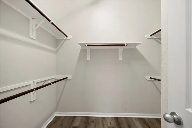 a view of small space with racks on the wall