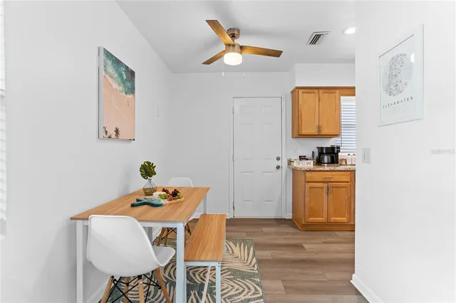 a kitchen with a stove and a microwave