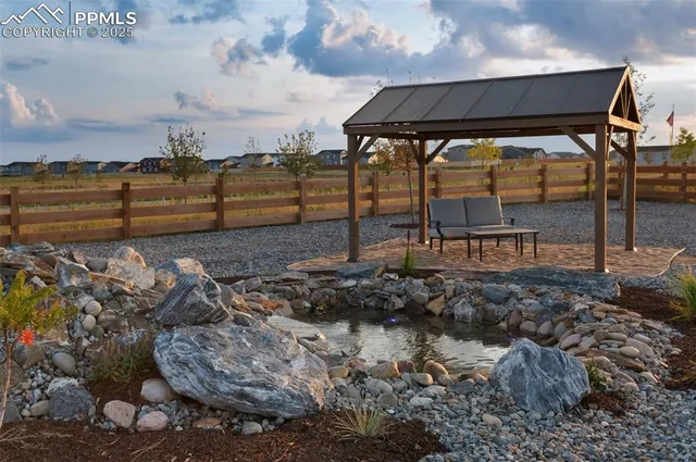 a view of outdoor space with seating area
