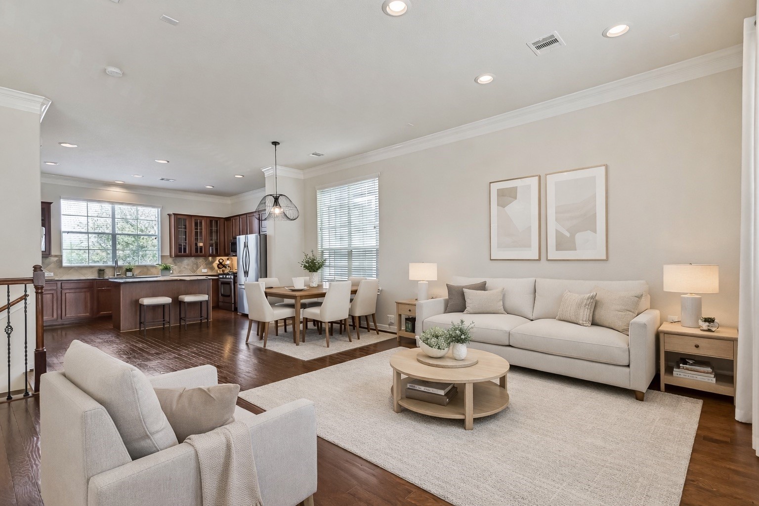 3208 Clearview Circle Houston, TX 77025 - Photo 2 of 30 *Virtually Staged* The main living and dining area feels open, bright, and easy to furnish.
