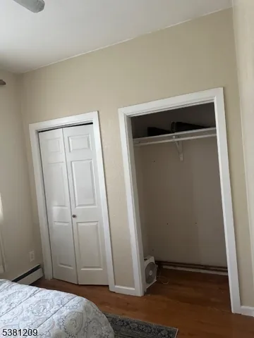 a room with table and window