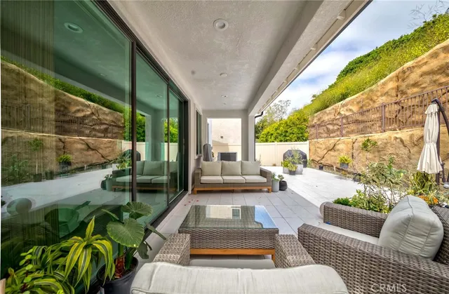 a outdoor living space with furniture