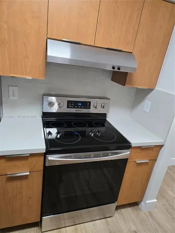 a stove top oven sitting inside of a kitchen