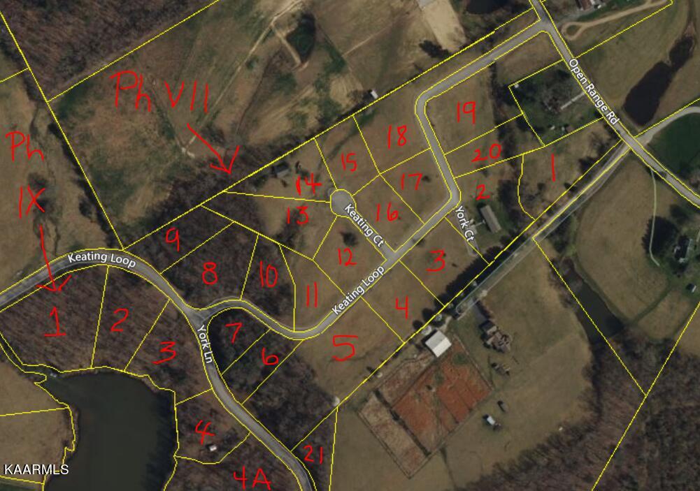Open Range Road Crossville, TN 38555 - Photo 5 of 5 Aerial Lot Numbers Ph VIII