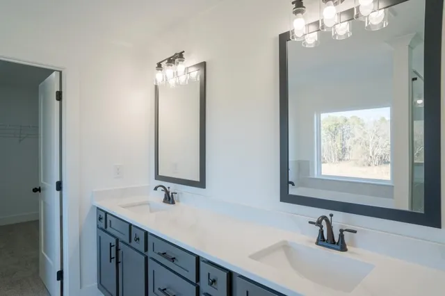 a view of a room with racks on the wall