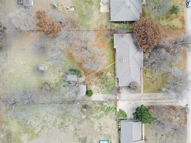 a aerial view of a yard