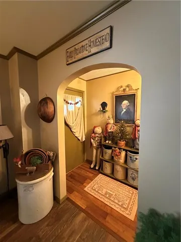 a view of a couch in a room