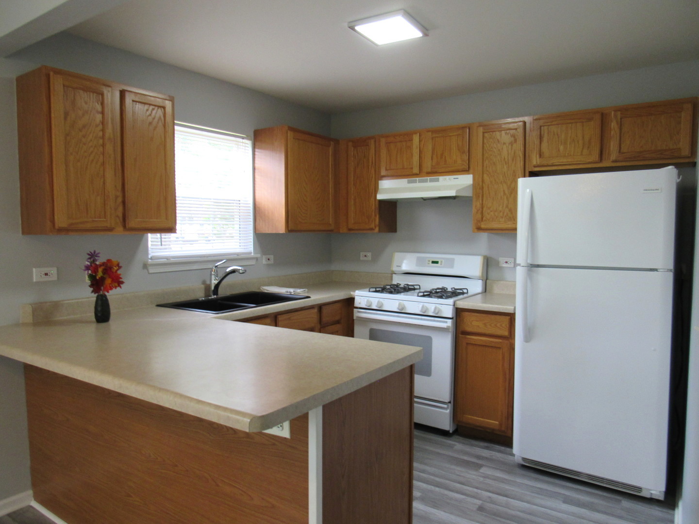 1202 North Red Oak Circle, Unit 2 Round Lake Beach, IL 60073 - Photo 5 of 18 a kitchen with a stove a refrigerator and a sink
