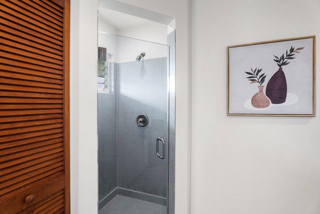 a bathroom with a shower