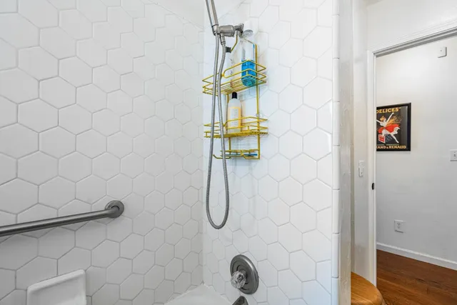 a bathroom with a shower