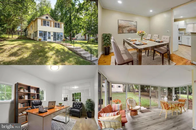 a living room with furniture a table and a large window