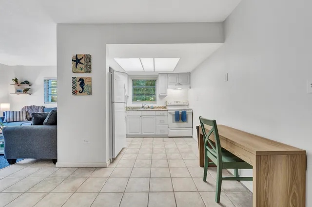 a kitchen with a cabinets and counter space
