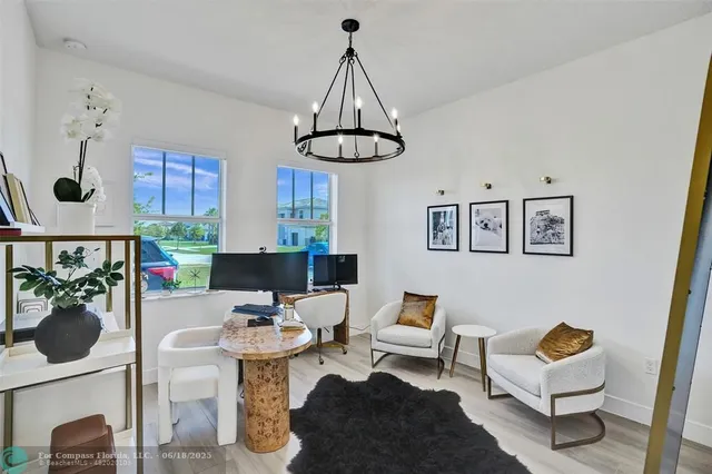 a living room with furniture