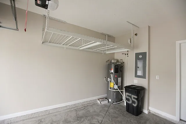 a view of gallery with wooden floor