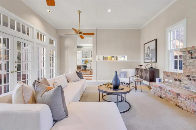 a living room with furniture