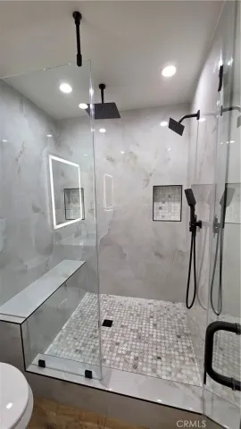a bathroom with a shower