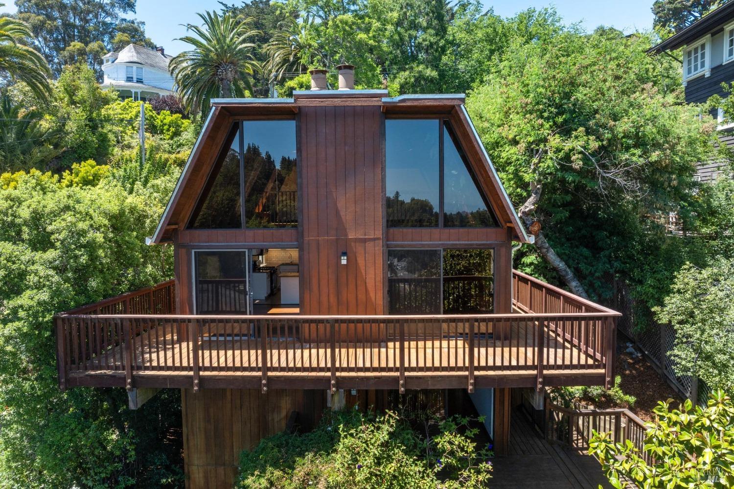 a view of a house with a deck