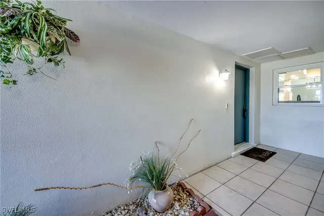 a view of a room with a potted plant
