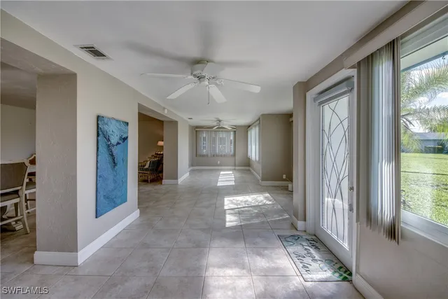 a view of gallery with windows