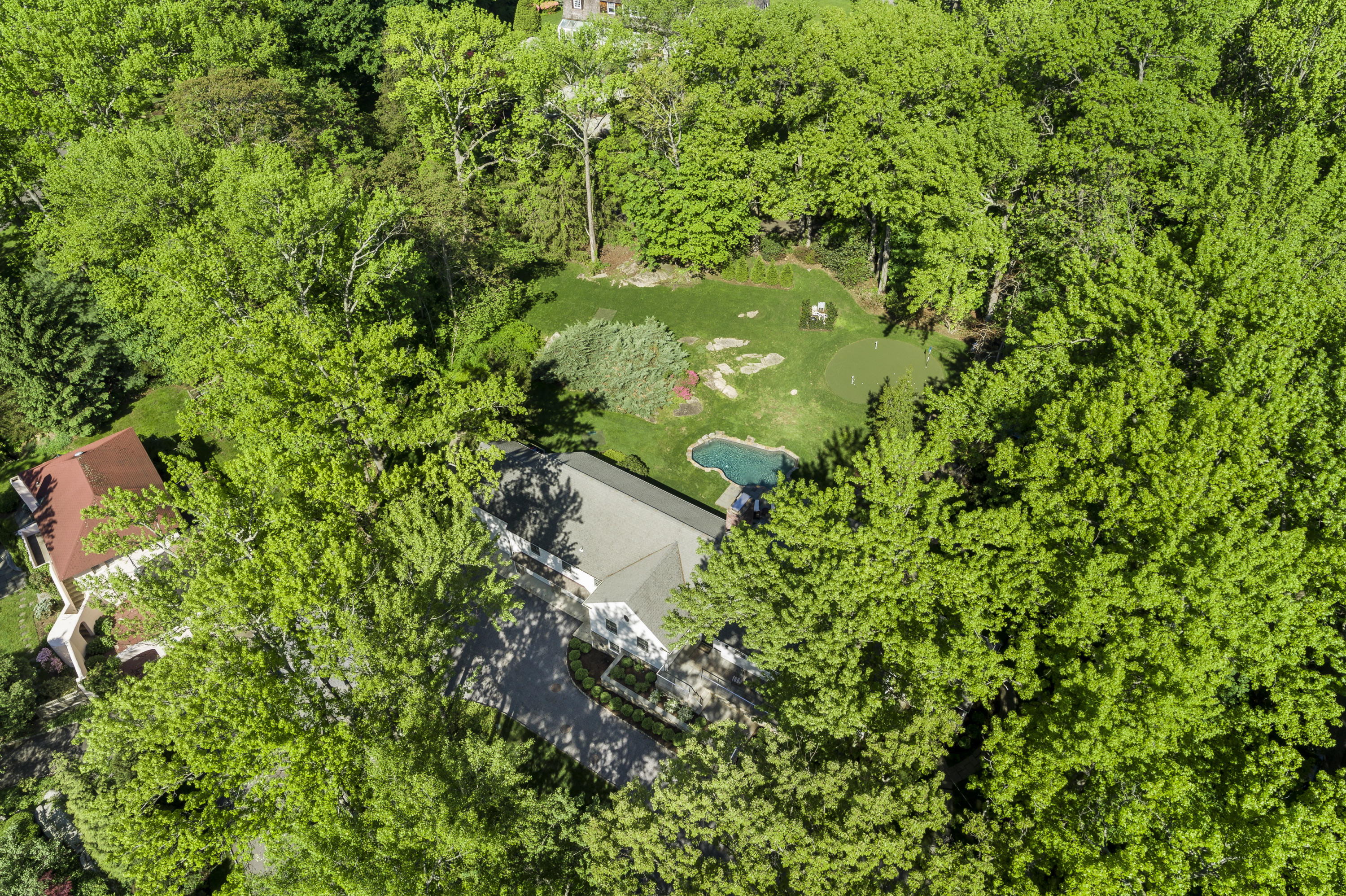 6 Runkenhage Road Darien, CT 06820 - Photo 31 of 32 a backyard of a house with lots of green space
