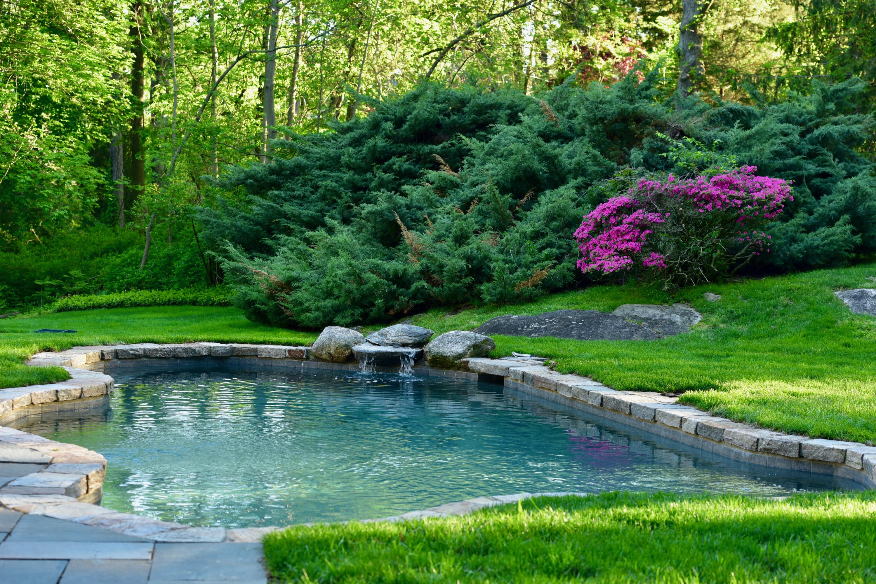 6 Runkenhage Road Darien, CT 06820 - Photo 5 of 32 a view of a lake with a yard and large trees