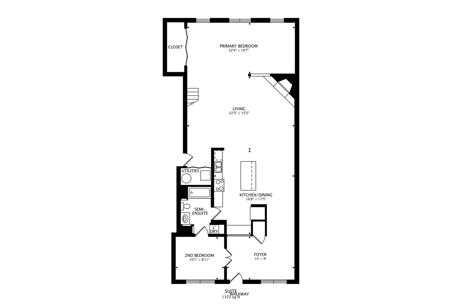400 North Racine Avenue, Unit 217 Chicago, IL 60642 - Photo 27 of 29 a picture of a floor plan
