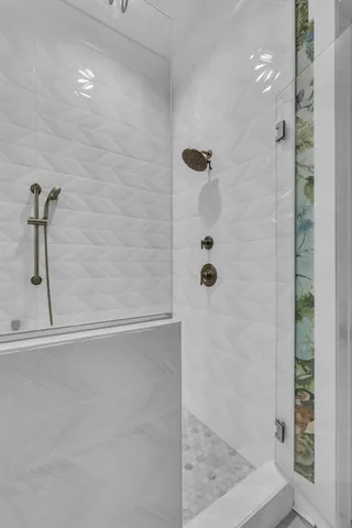 a bathroom with a shower