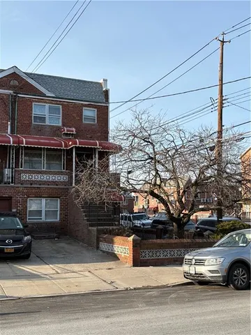 a car parked in front of a building