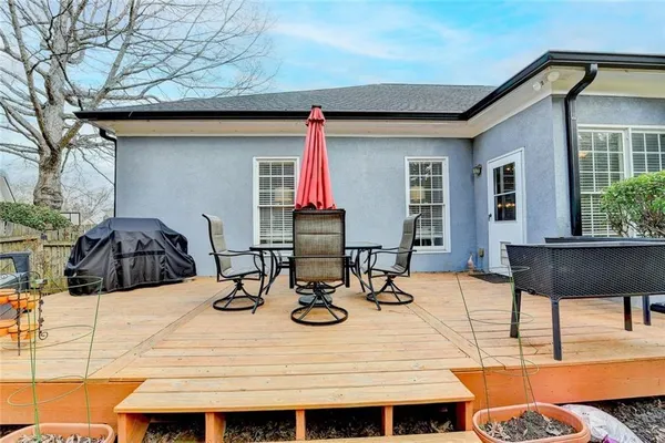 a aerial view of a house with a swimming pool
