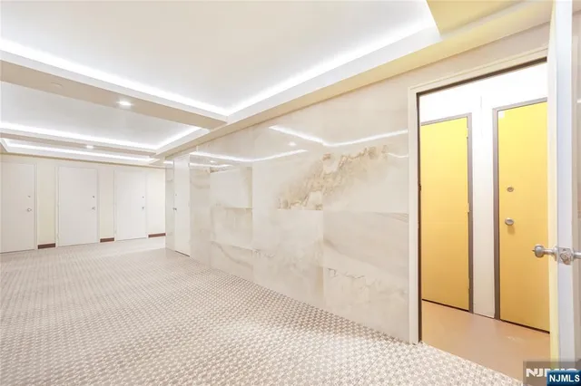 a city street with tall buildings