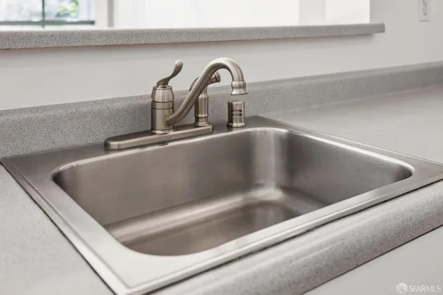 a close view of sink and tap