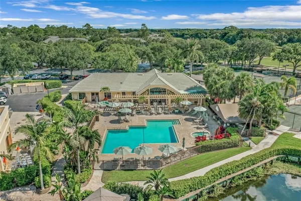 a view of a golf course with a lake
