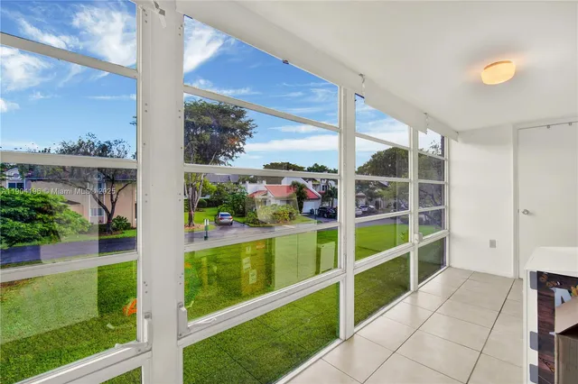 a view of a room with shelves