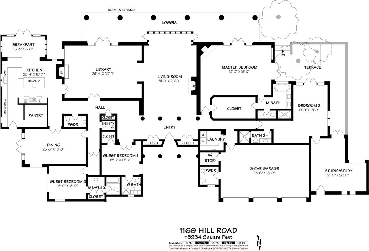 1169 Hill Road Montecito, CA 93108 - Photo 14 of 14 Floor Plan