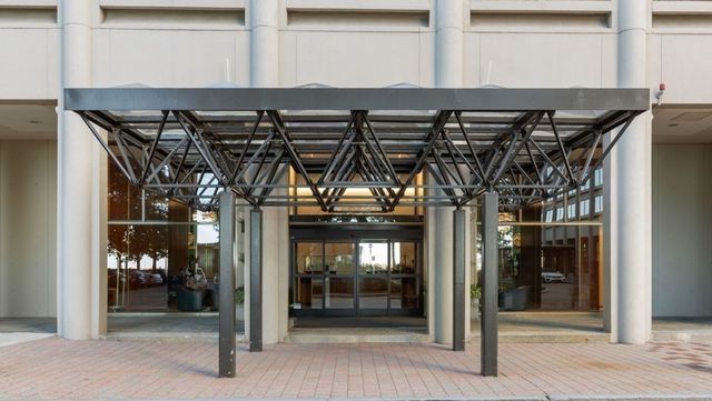 a city view with tall buildings