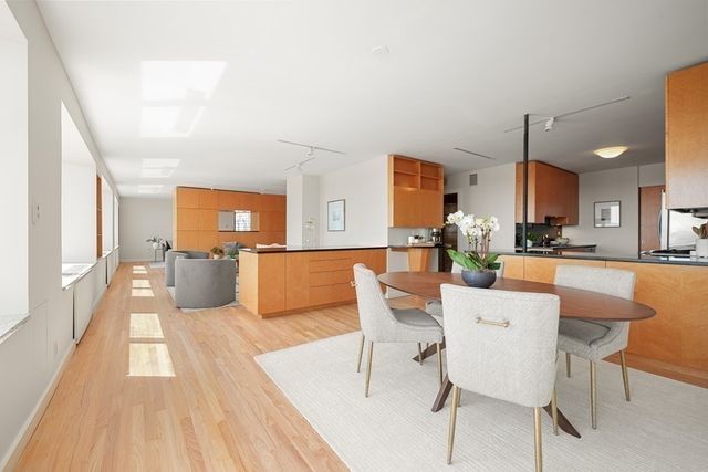 a living room with a large window