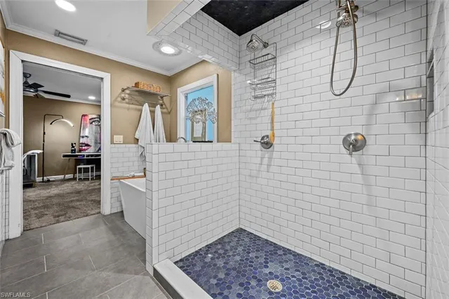 a bathroom with a shower