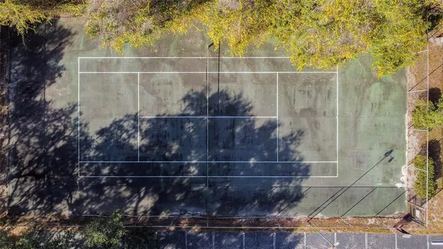 an aerial view of a house