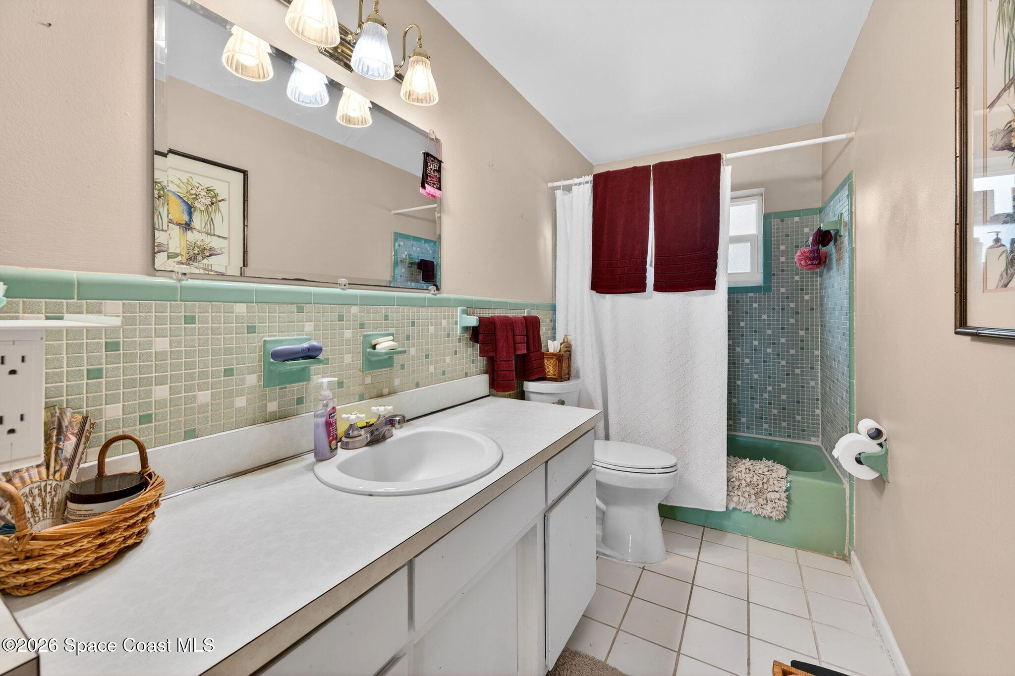 6033 Palm Street Mims, FL 32754 - Photo 27 of 44 a bathroom with a sink a toilet and shower