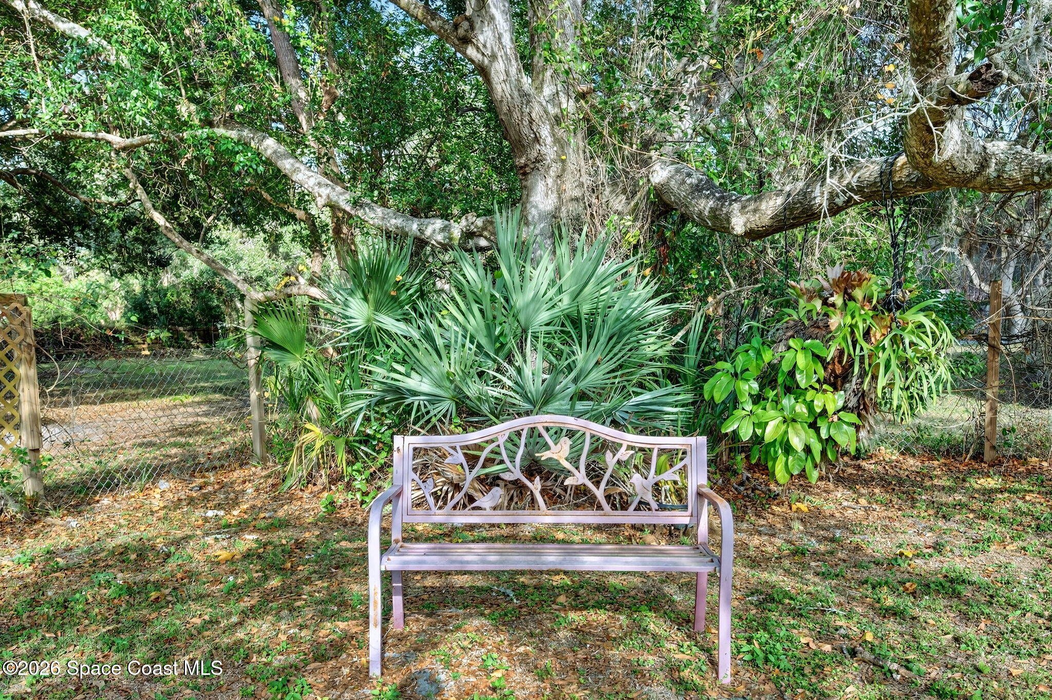 6033 Palm Street Mims, FL 32754 - Photo 32 of 44 a view of a wooden fence with a bench