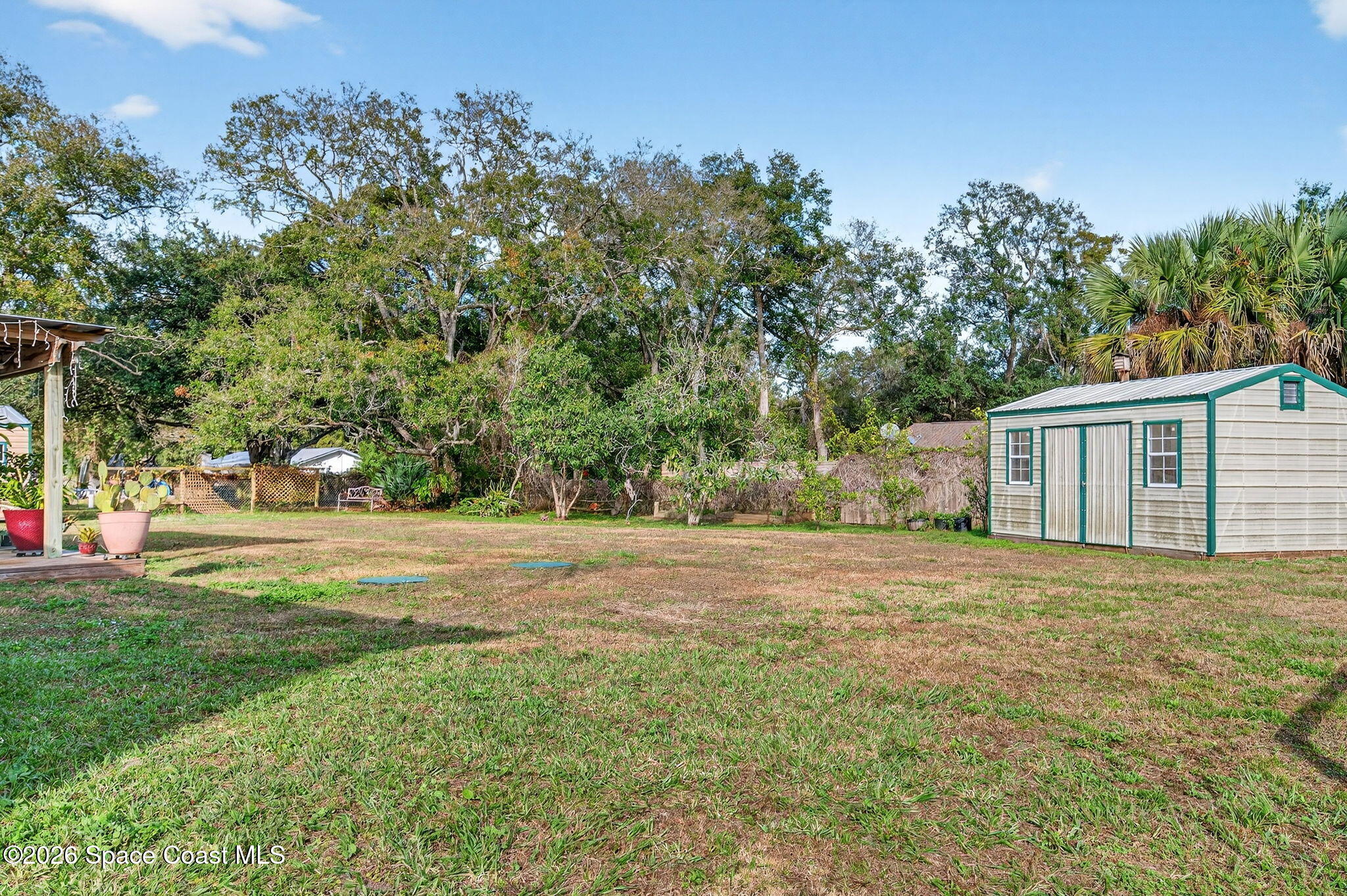 6033 Palm Street Mims, FL 32754 - Photo 42 of 44 a view of a yard and front of house