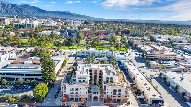 an aerial view of a city