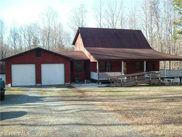 608 Saddletree Road Thomasville, NC 27360 - Photo 1 of 16 Exterior Front. This home has stained western cedar siding. Wrap around porch & handicapped accessible. It has 5.09 acres of mostly wooded area. Nice hunting area.